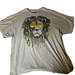 Men’s Chemistry Dreaded hair rasta Lion graphic tee hippy grunge sz 3XL XXXL.